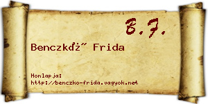 Benczkó Frida névjegykártya